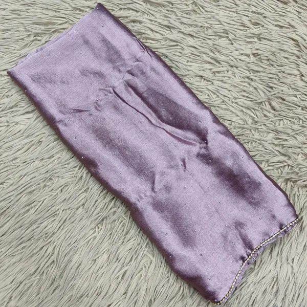 Soft Crushed Satin Hijabs with Stone Border | HJ19